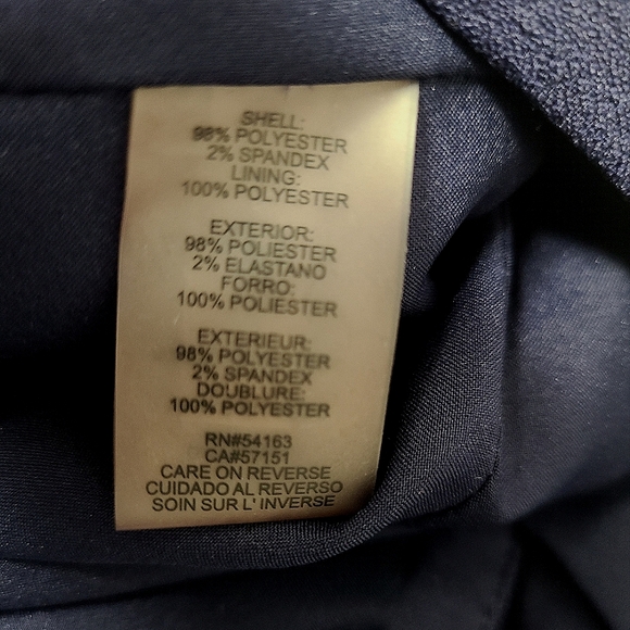 KARL LAGERFELD PARIS Navy Blue Scuba Crêpe Sheath Ruffle Sleeve Dress Sz S - Picture 10 of 16